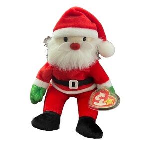 Vintage NWT NOS 1998 Y2K Santa Ty Beanie Baby Babies Santa Christmas Plush 90s
